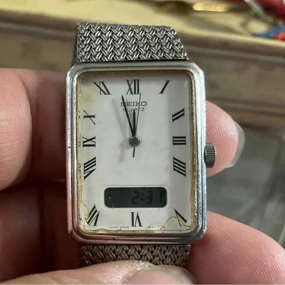 Seiko Hybrid E029-5450 Vintage Rare Date Quartz Mens Watch - Picture 7 of 7